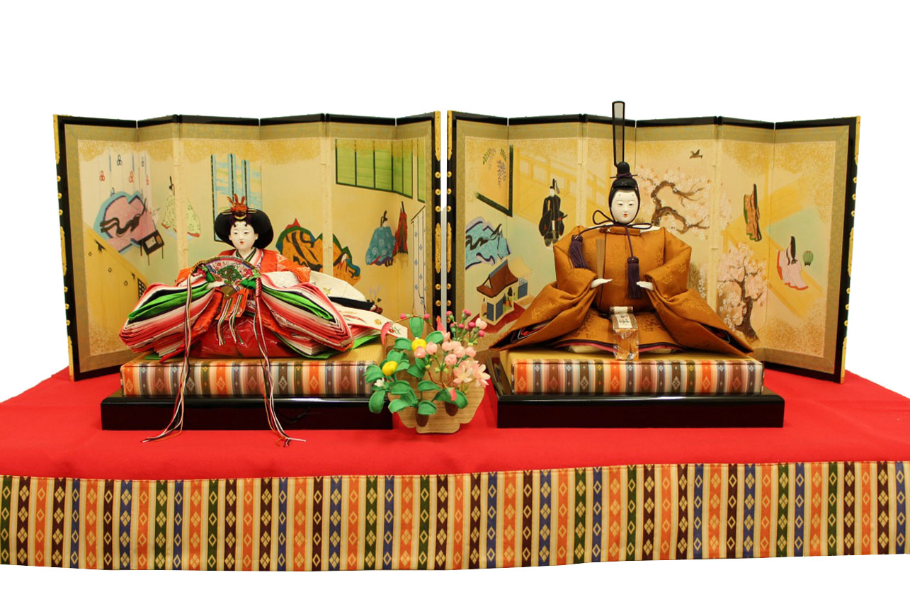 京製　黄呂染　座り雛